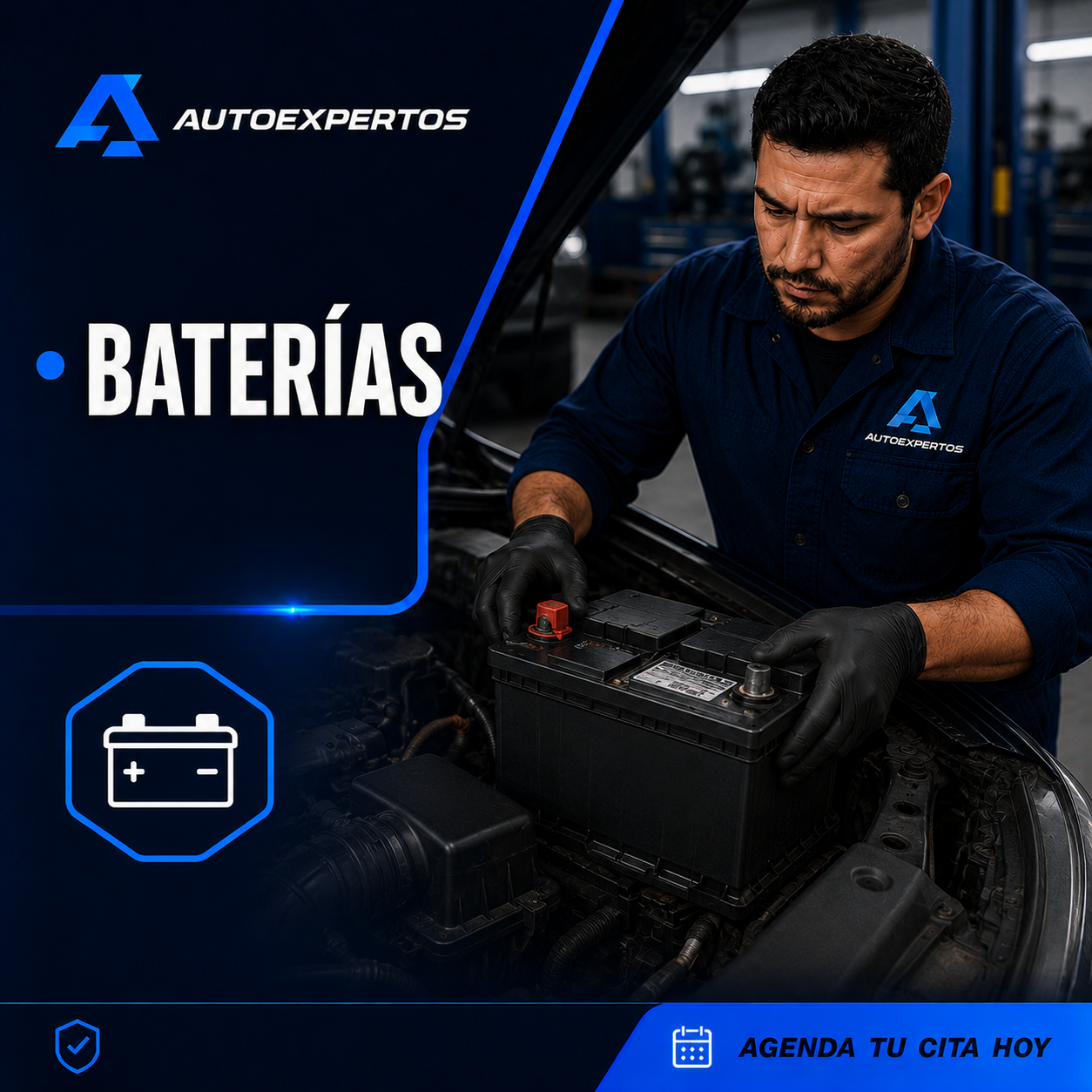 Batería de automóvil para revisión o sustitución
