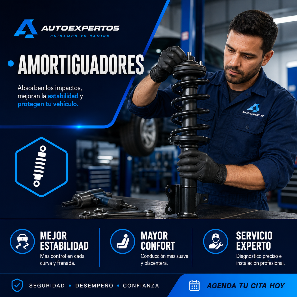 Suspensión y dirección en Alicante: revisión de amortiguadores