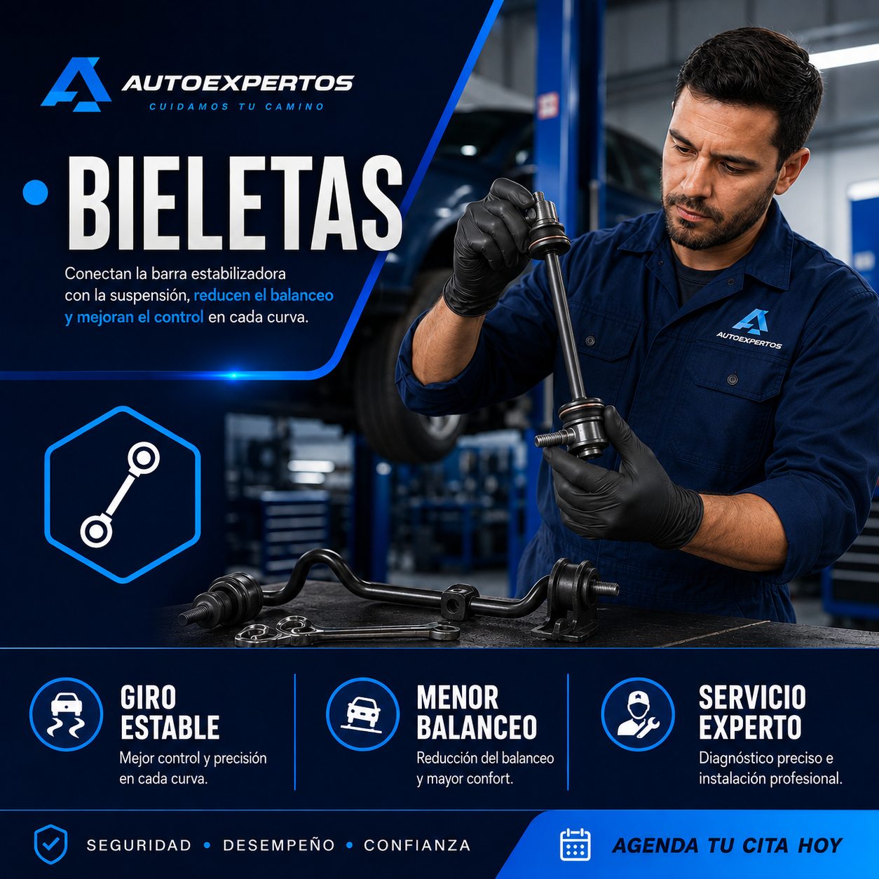 Suspensión y dirección en Alicante: revisión de bieletas