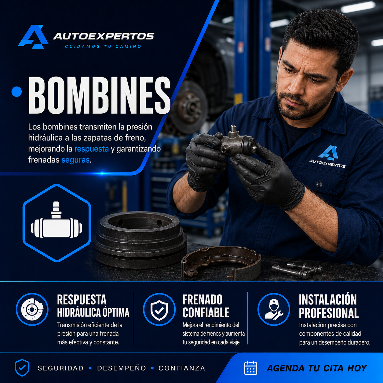 Bombines hidráulicos para frenos de tambor