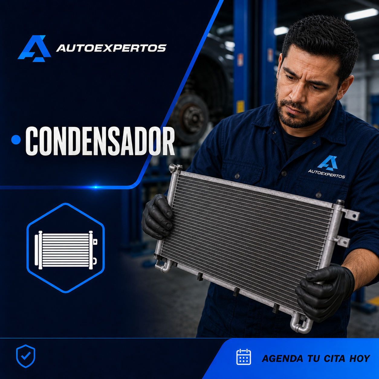 Condensador del circuito de aire acondicionado del coche