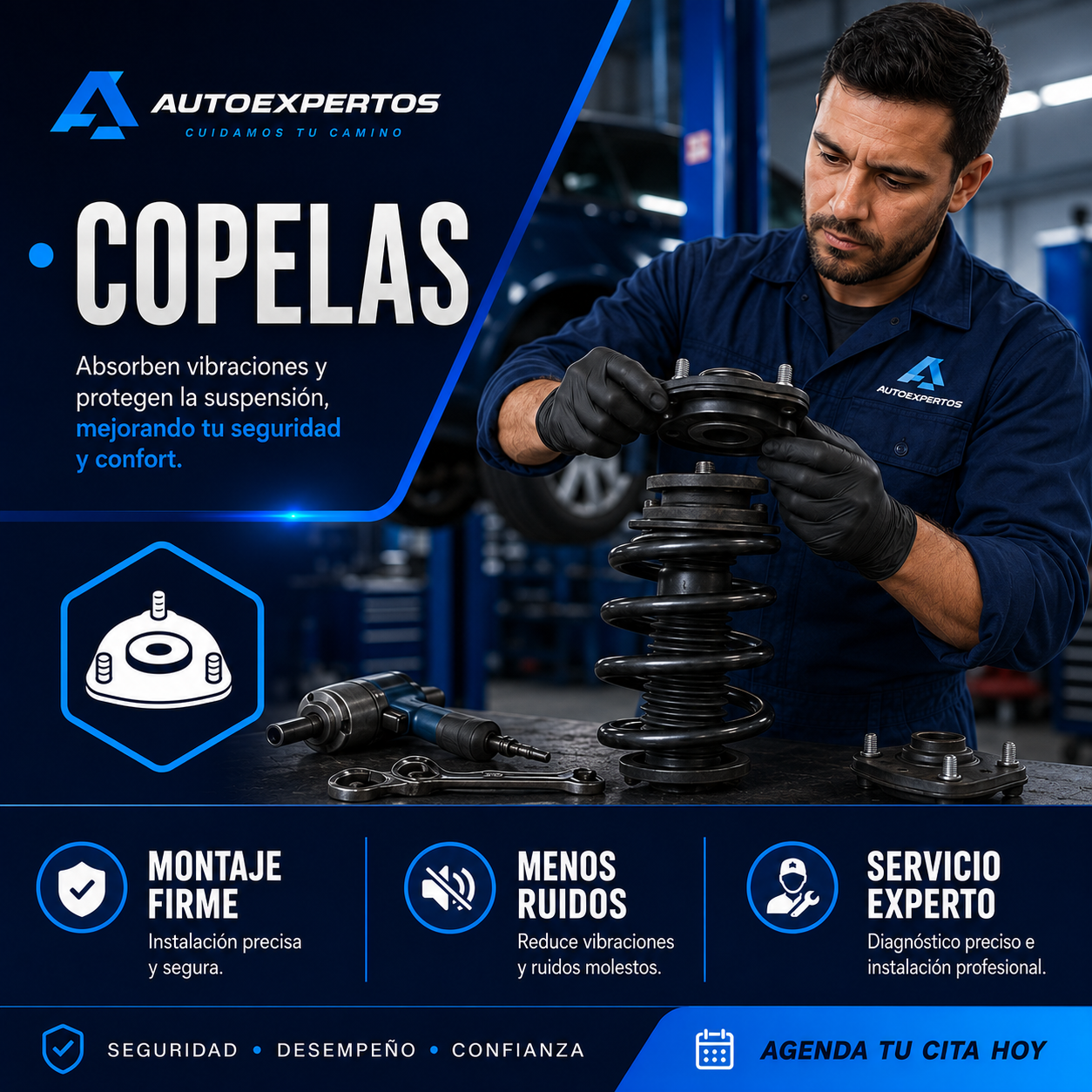 Suspensión y dirección en Alicante: revisión de copelas