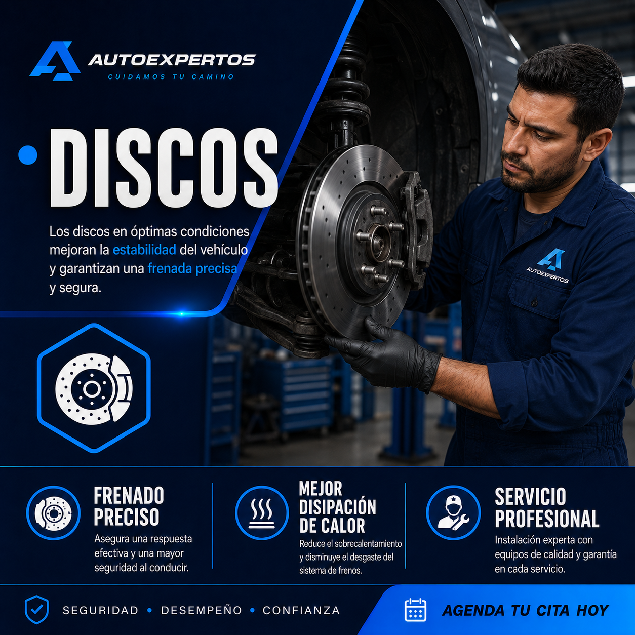 Discos de freno preparados para revisión