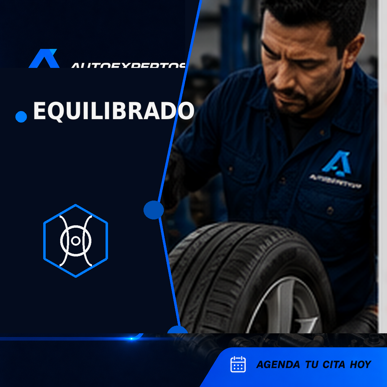 Rueda colocada en una máquina de equilibrado