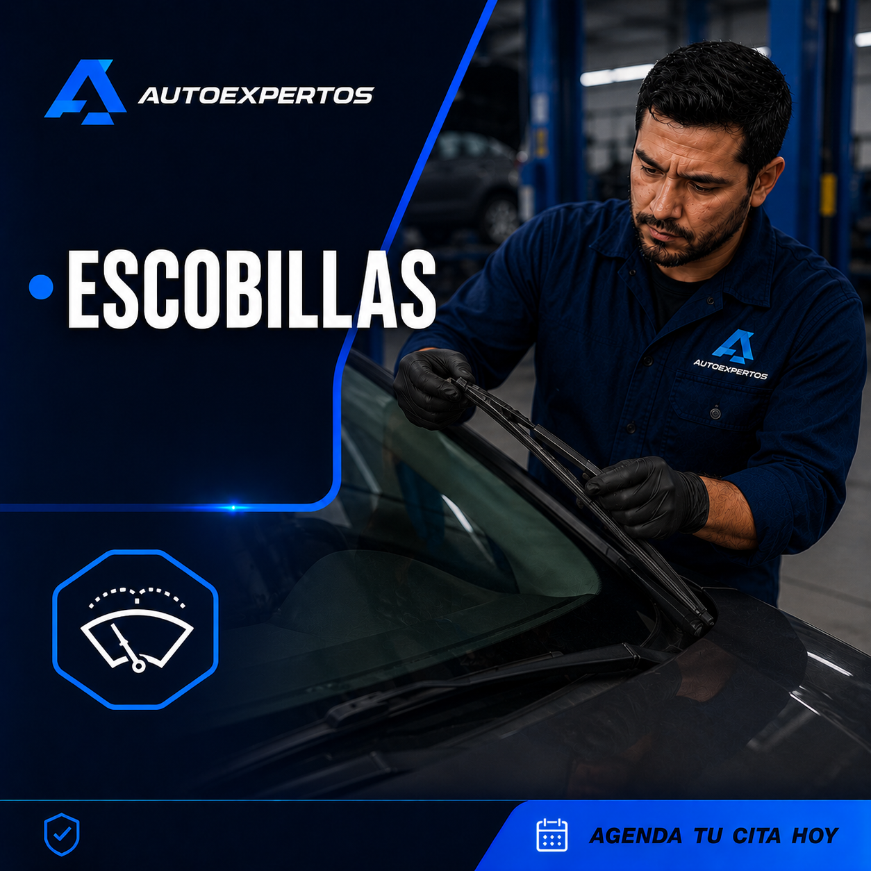 Escobillas limpiaparabrisas preparadas para su sustitución