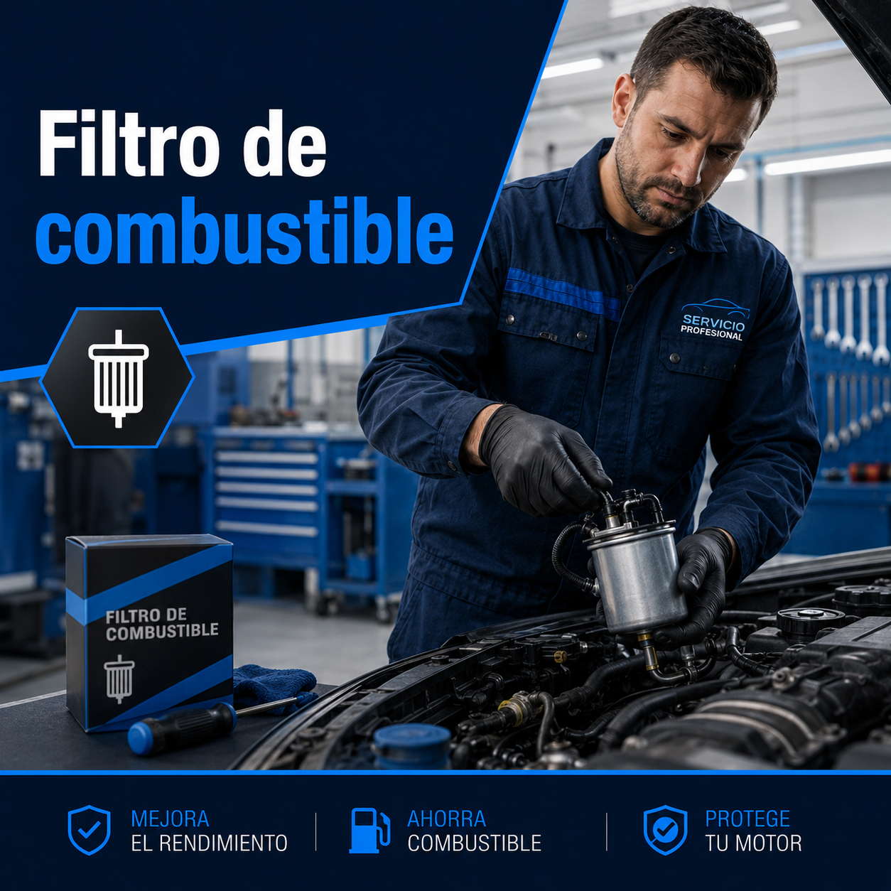 Filtro de combustible preparado para su sustitución