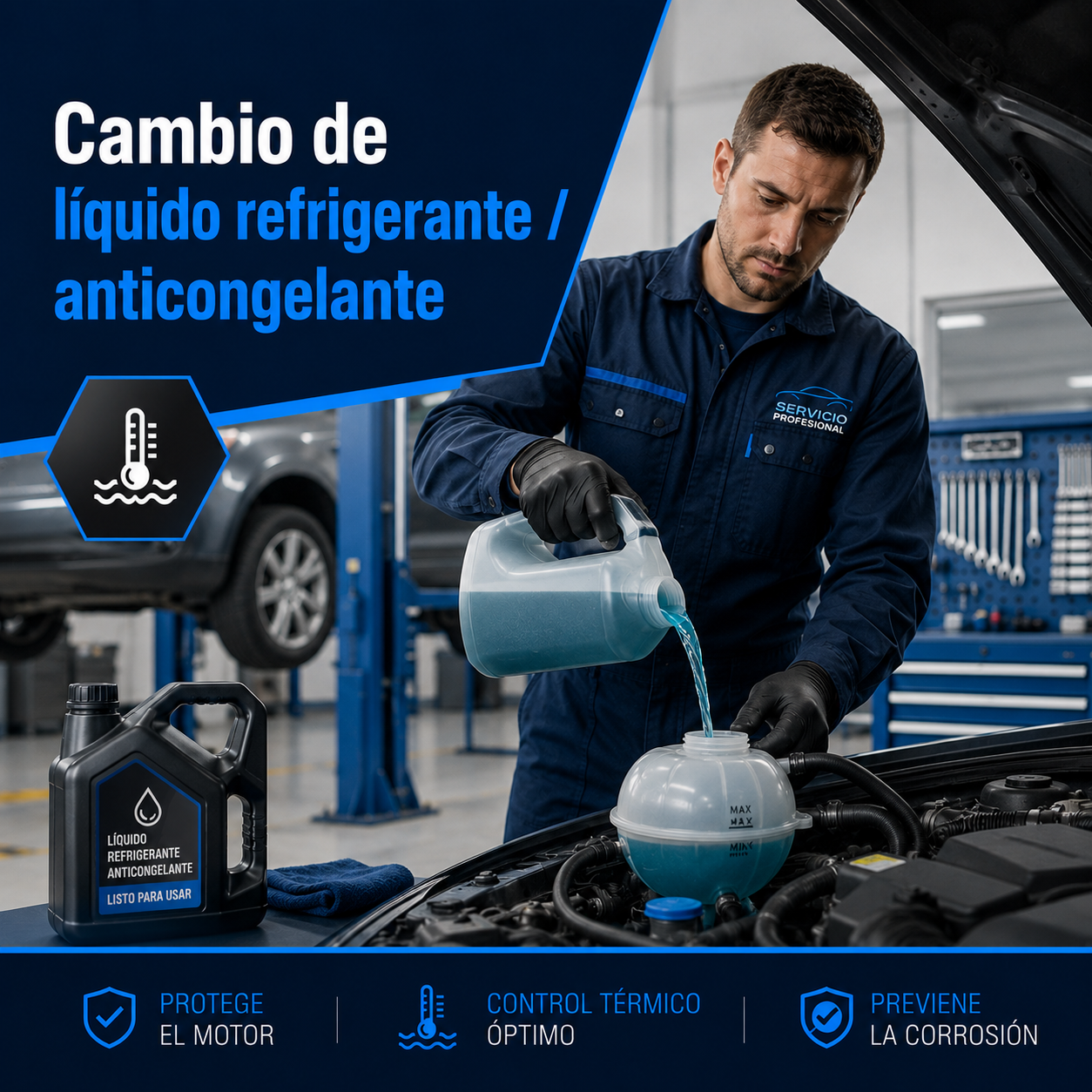 Comprobación del líquido refrigerante y anticongelante