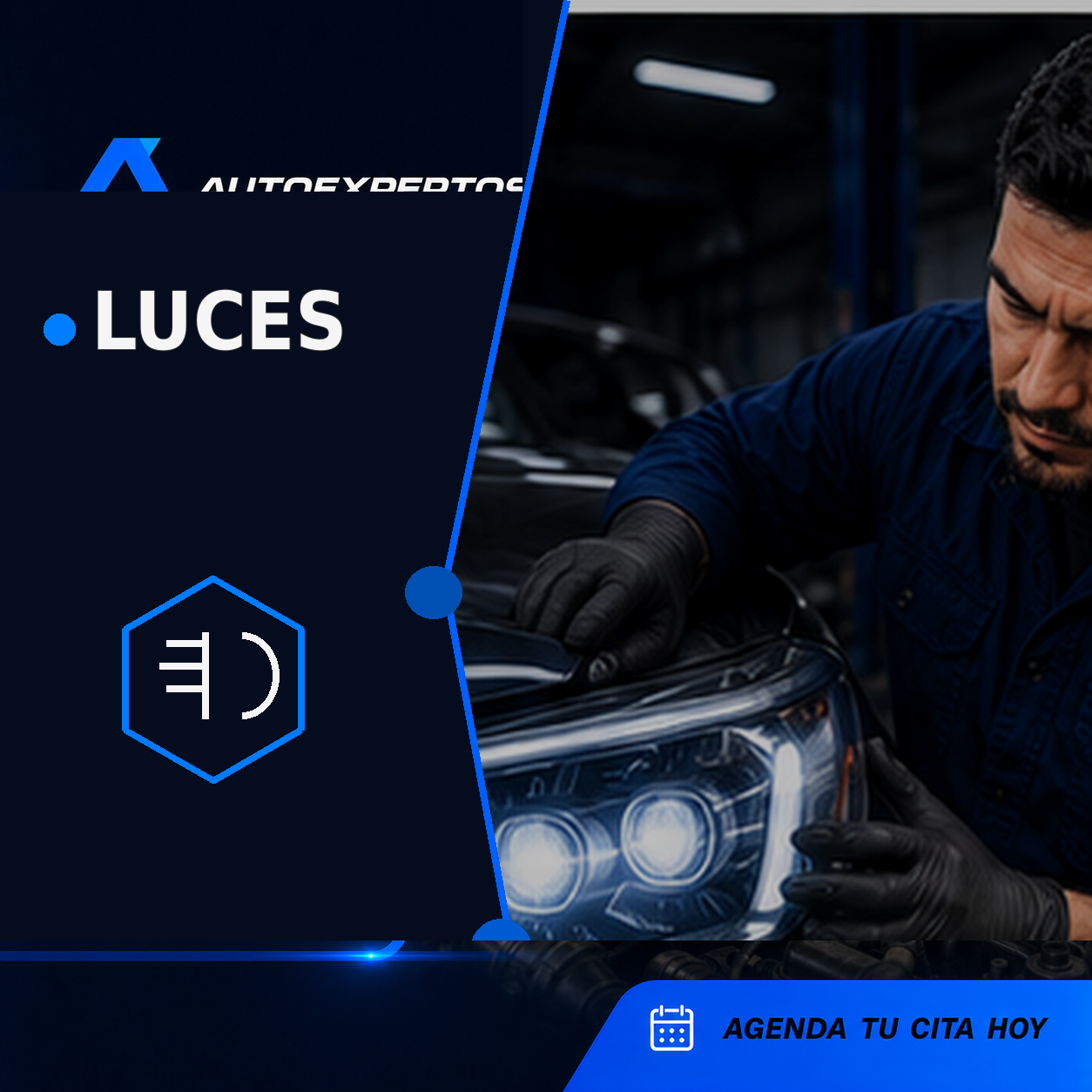 Revisión del funcionamiento y ajuste de las luces del coche