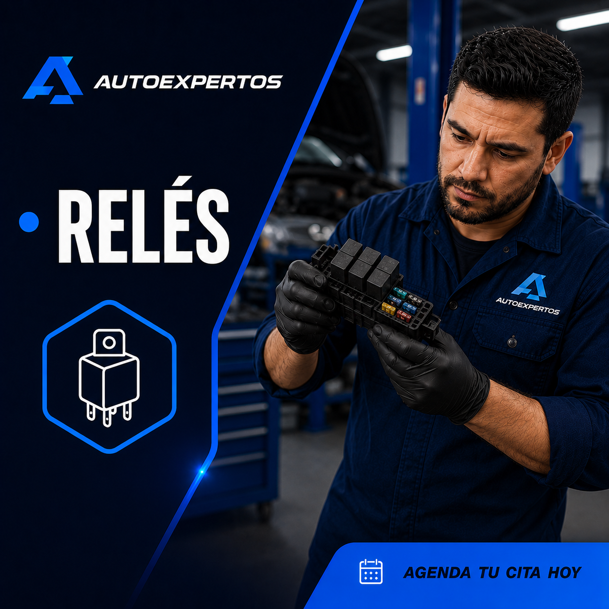 Relés eléctricos del vehículo preparados para comprobación