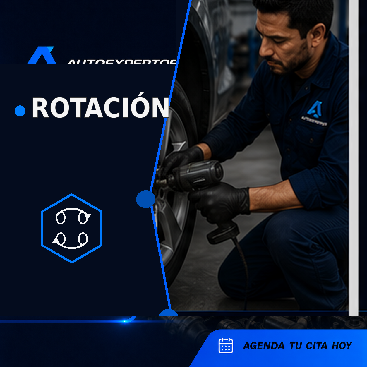 Esquema de rotación de neumáticos entre los ejes del vehículo