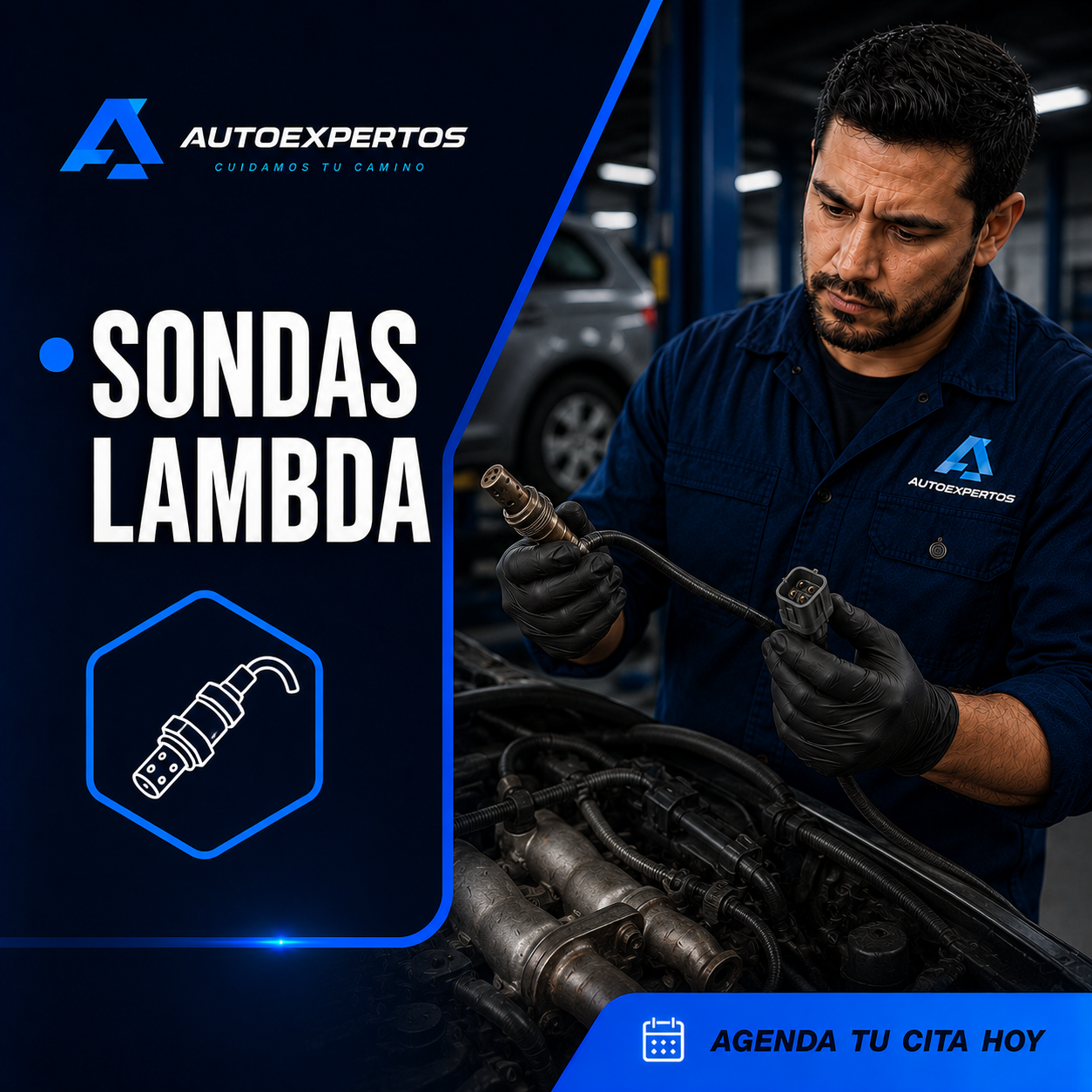 Sonda lambda instalada en la línea de escape