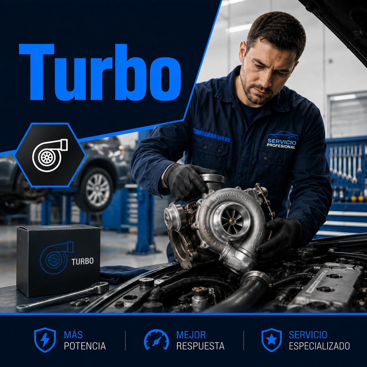 Turbo de automóvil preparado para diagnosis