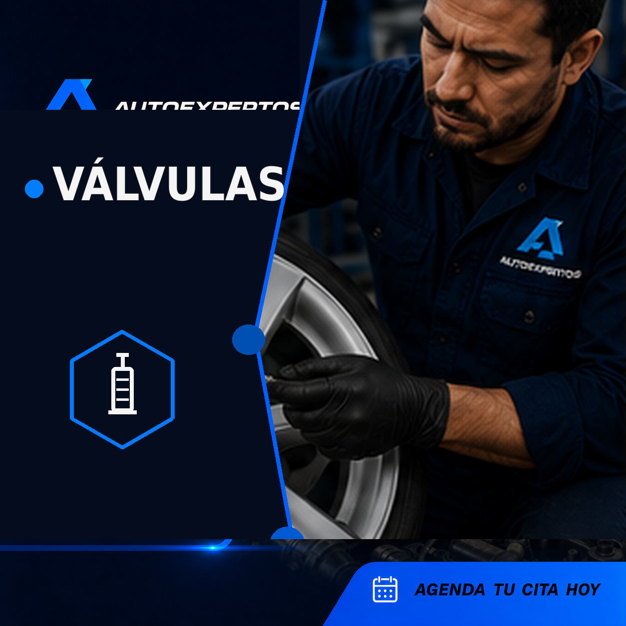 Válvulas de neumático preparadas para su revisión o sustitución